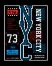 New York City typography design for tshirt print, vector illustrations Royalty Free Stock Photo