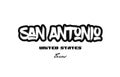 United States san antonio texas city graffitti font typography d