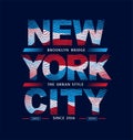 Typography New York City vector illustration to print on t-shirts and other uses Royalty Free Stock Photo