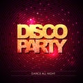 Typography Disco background. Disco party.