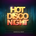 Typography Disco background. Hot disco night