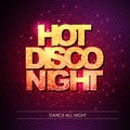 Typography Disco background. Hot disco night