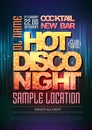 Typography Disco poster hot night Royalty Free Stock Photo