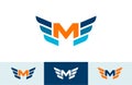 Wing Military Letter M Logo Royalty Free Stock Photo