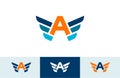 Wing Military Letter A Logo Royalty Free Stock Photo