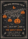 Typography Halloween Party Invitation card design