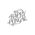 Typography of Happy Pongal Holiday Harvest Festival of Tamil Nadu South India