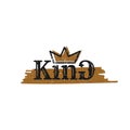 Typography Letter King Logo with golden crown applied for the brand and fashion logo design inspiration.