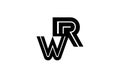 Typography letter RW linked linear monogram design logo