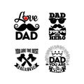 Typography and lettering with design elements and silhouettes for a happy father`s day.