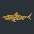 Typography lettering shark