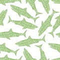 Typography lettering shark pattern Royalty Free Stock Photo