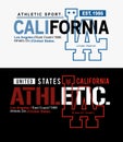 Typography Los Angeles California athletics, t-shirt graphic vector