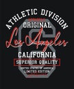 Typography Los Angeles, varsity, for apparels and t-shirt print graphics, Emblem, vectors
