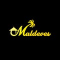 Typography Maldives Beach logo design template vector eps Royalty Free Stock Photo