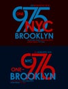 Typography New York City, Brooklyn athletics t-shirt graphic vector