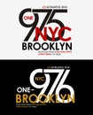 Typography NYC Brooklyn athletics t-shirt graphic vector