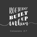 Typography Rooted and built up in him from Colossians