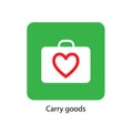 Typography slogan. Icon - bag, diplomat with a heart. Vector illustration