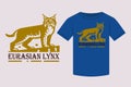 Typography T-shirt design, Eurasian lynx