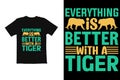 typography t shirt graphic. t shirt design vector animal tiger