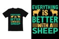 typography t shirt graphic. t shirt design vector animal sheep