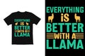 typography t shirt graphic. t shirt design vector animal llama