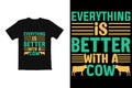 typography t shirt graphic. t shirt design vector animal cow