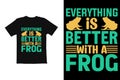 typography t shirt graphic. t shirt design vector animal frog