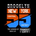 New york brooklyn Typography t shirt vector