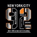 New york brooklyn Typography t shirt vector