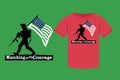 typography and vector T-shirt design, Marching with Courage