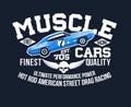 Typography wear & t-shirt print classic American Muscle Cars cool design illustration.