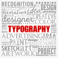 TYPOGRAPHY word cloud collage, creative concept background