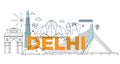 Typography word Delhi branding technology concept