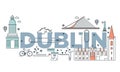 Typography word `Dublin` branding technology concept
