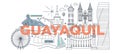 Typography word Guayaquil vector illustration