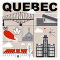 Typography word Quebec branding technology concept