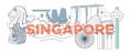 Typography word Singapore vector illustration