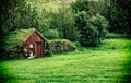 Typowy krajobraz Islandii dom z trawa Royalty Free Stock Photo