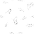 Tyrannosaur and triceratops seamless pattern