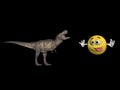 Tyrannosaure dinosaur and emoticone - 3d render Royalty Free Stock Photo