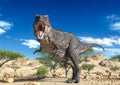 Tyrannosaurus alone on desert side view