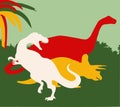 Tyrannosaurus, brontosaurus and triceratops background