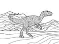 Tyrannosaurus coloring book for adults vector