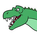 Tyrannosaurus Head Mouth dinosaur cartoon illustration