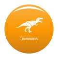 Tyrannosaurus icon vector orange