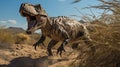 Tyrannosaurus rex from ancient predatory prehistoric period. Generative AI