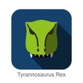 Tyrannosaurus Rex Dinosaur animal face flat design