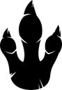 Tyrannosaurus Rex Dinosaur Black Paw Silhouette With Claws Foot Print Logo Design